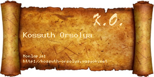 Kossuth Orsolya névjegykártya