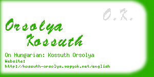 orsolya kossuth business card